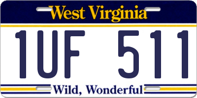 WV license plate 1UF511