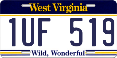 WV license plate 1UF519