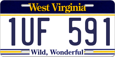 WV license plate 1UF591