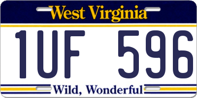 WV license plate 1UF596