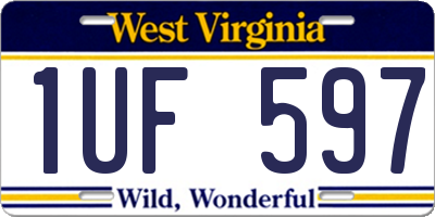 WV license plate 1UF597