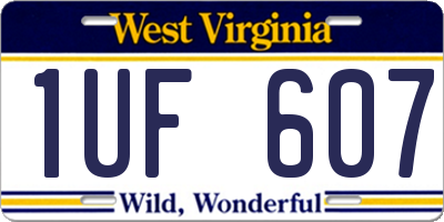 WV license plate 1UF607