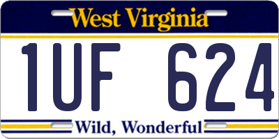WV license plate 1UF624