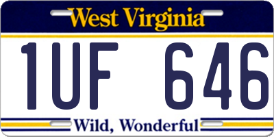 WV license plate 1UF646