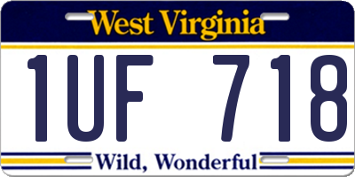 WV license plate 1UF718