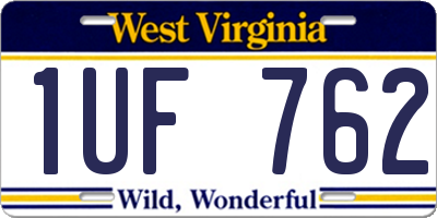WV license plate 1UF762