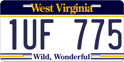WV license plate 1UF775