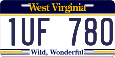 WV license plate 1UF780