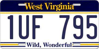 WV license plate 1UF795