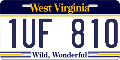 WV license plate 1UF810