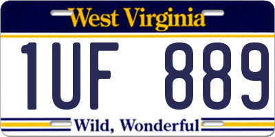 WV license plate 1UF889