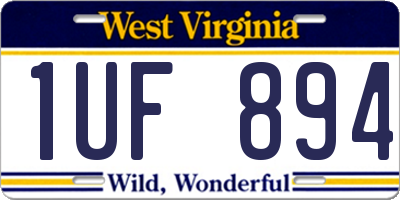 WV license plate 1UF894