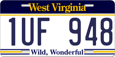WV license plate 1UF948
