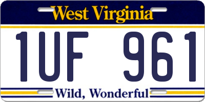 WV license plate 1UF961