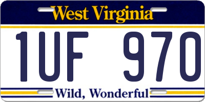 WV license plate 1UF970