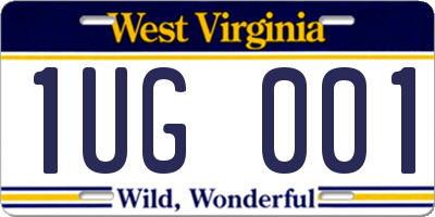WV license plate 1UG001