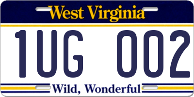 WV license plate 1UG002