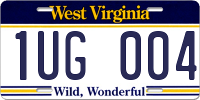 WV license plate 1UG004