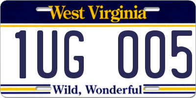WV license plate 1UG005