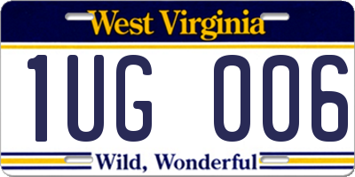 WV license plate 1UG006