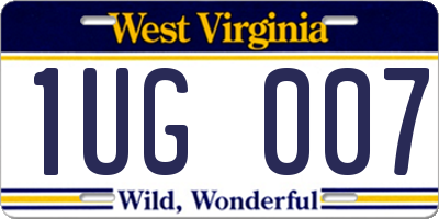 WV license plate 1UG007