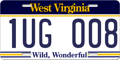 WV license plate 1UG008