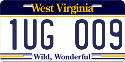 WV license plate 1UG009