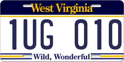 WV license plate 1UG010