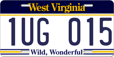 WV license plate 1UG015