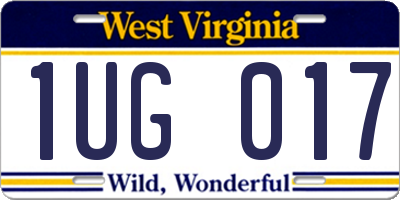 WV license plate 1UG017