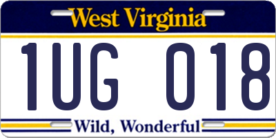 WV license plate 1UG018