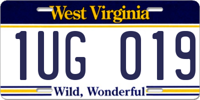 WV license plate 1UG019