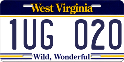WV license plate 1UG020