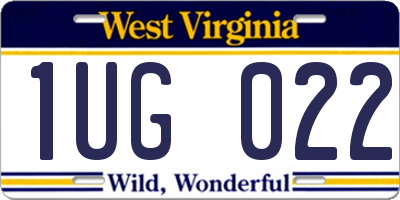 WV license plate 1UG022