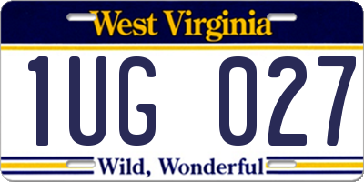 WV license plate 1UG027