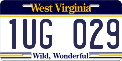 WV license plate 1UG029