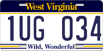 WV license plate 1UG034