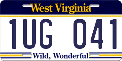 WV license plate 1UG041