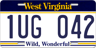 WV license plate 1UG042
