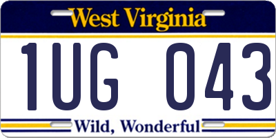 WV license plate 1UG043