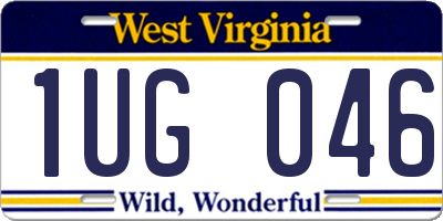 WV license plate 1UG046