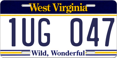 WV license plate 1UG047