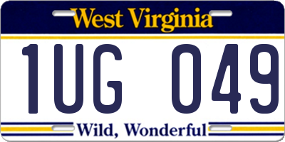 WV license plate 1UG049