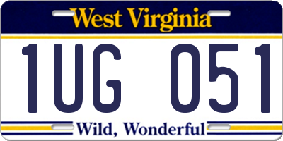 WV license plate 1UG051