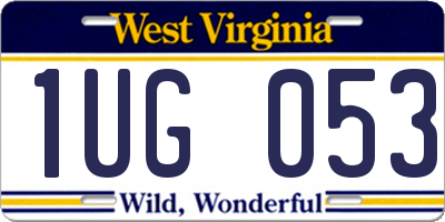 WV license plate 1UG053