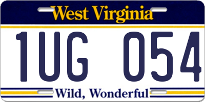 WV license plate 1UG054