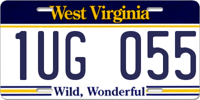 WV license plate 1UG055