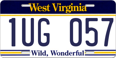 WV license plate 1UG057