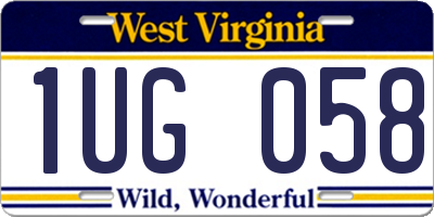 WV license plate 1UG058