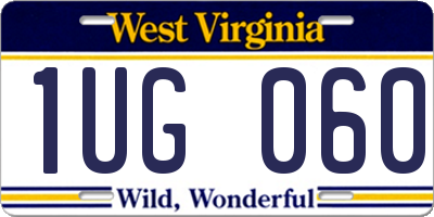 WV license plate 1UG060
